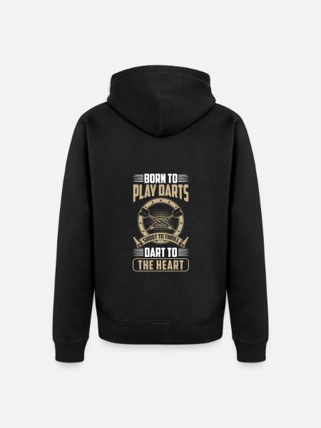 Dart Dartboard Bullseye Darter - Unisex Premium Organic Zip Hoodie - black