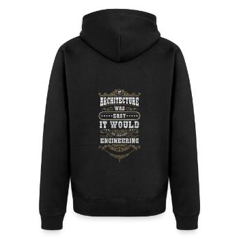 Designer Studium Job Architektur - Unisex Premium Bio Zip Hoodie - Schwarz - Hinten - Nico (187cm)