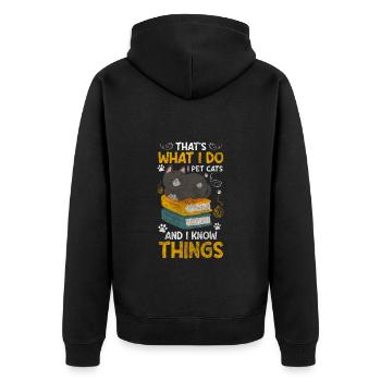 Katze Internet Katzenlady Tierliebe - Unisex Premium Bio Zip Hoodie - Schwarz - Hinten - Nico (187cm)