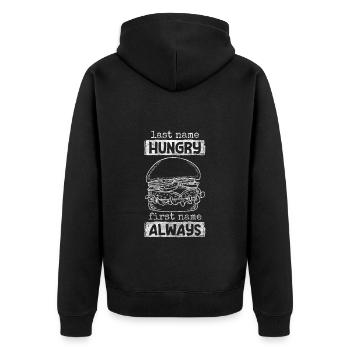 Food Cravings Hotel - Unisex Premium Organic Zip Hoodie - black - Back - Nico (187cm)