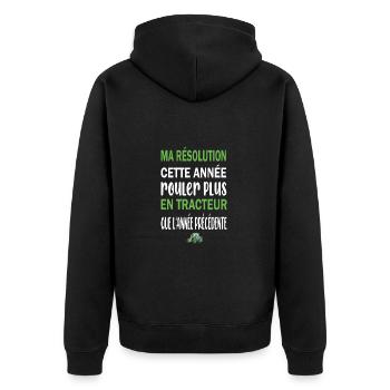 Ma résolution cette année rouler plus en tracteur - Veste à capuche bio Premium Unisexe - noir - Dos - Nico (187cm)