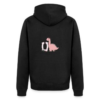 Lettre U - Veste à capuche bio Premium Unisexe - noir - Dos - Nico (187cm)