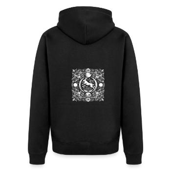 Easter Ostara Eostre Pagan Spring Hare - Unisex Premium Organic Zip Hoodie - black - Back - Nico (187cm)