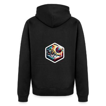 Gaga Ball Dodgeball Hexagon Pit Sport Team Game - Unisex Premium Organic Zip Hoodie - black - Back - Nico (187cm)