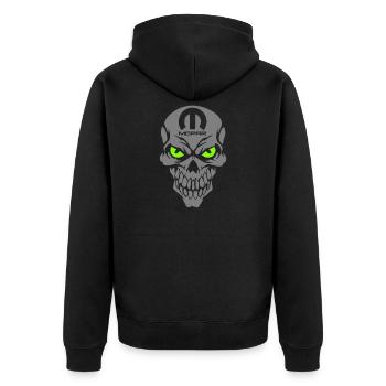 Mopar Skull - Unisex Premium Bio Zip Hoodie - Schwarz - Hinten - Nico (187cm)