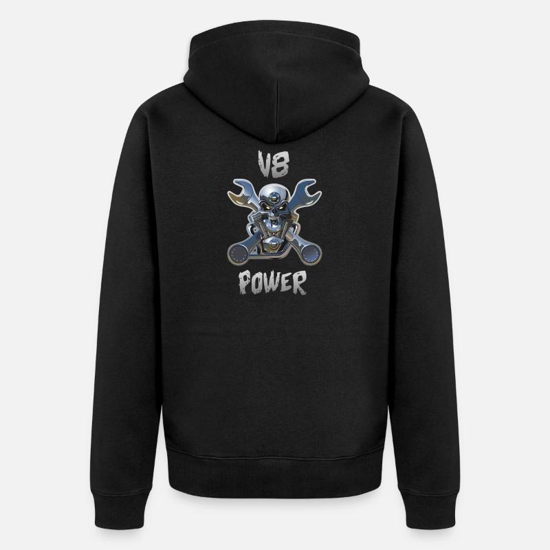 Puissance du moteur V8 - Veste à capuche bio Premium Unisexe - noir