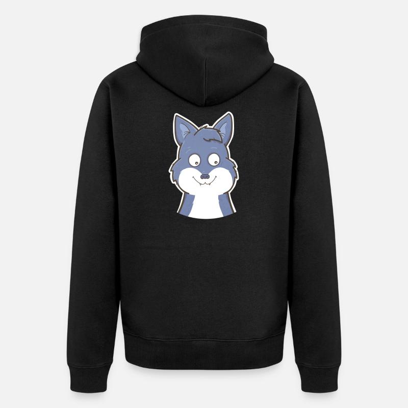 Wolf - Unisex Premium Bio Zip Hoodie - Schwarz