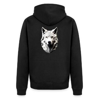 Tête du Loup Blanc - Veste à capuche bio Premium Unisexe - noir - Dos - Nico (187cm)