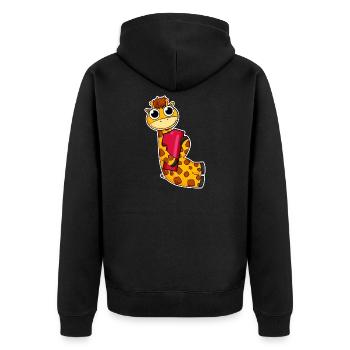 1 an - Inscription à l’école - Motif girafe - Veste à capuche bio Premium Unisexe - noir - Dos - Nico (187cm)