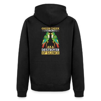 Green Parakeet aka Destroyer of the Silent Parrot - Unisex Premium Organic Zip Hoodie - black - Back - Nico (187cm)