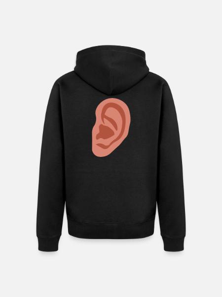 Big ear - Unisex Premium Organic Zip Hoodie - black