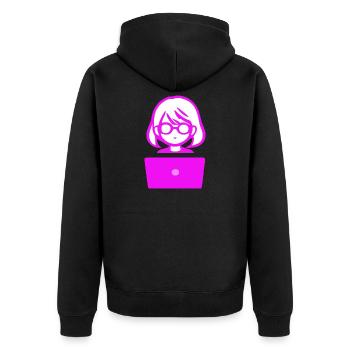 Woman with Computer Programmer Coder - Unisex Premium Organic Zip Hoodie - black - Back - Nico (187cm)
