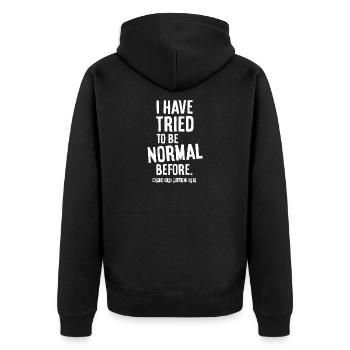 J’ai déjà essayé d’être normale. - Veste à capuche bio Premium Unisexe - noir - Dos - Nico (187cm)