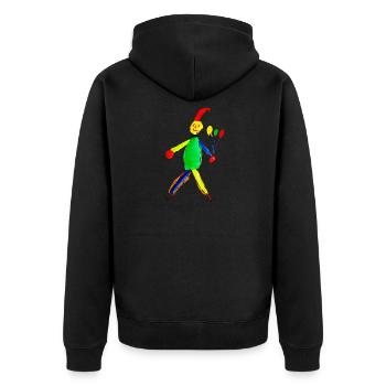 Hampelmann - Unisex Premium Bio Zip Hoodie - Schwarz - Hinten - Nico (187cm)