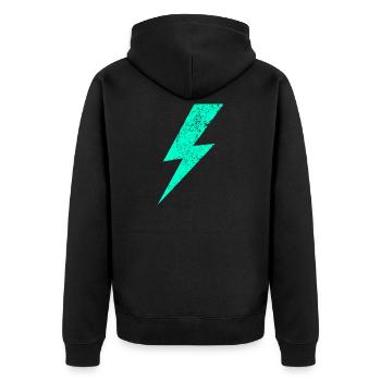 Flash électrique au pastel - Veste à capuche bio Premium Unisexe - noir - Dos - Nico (187cm)