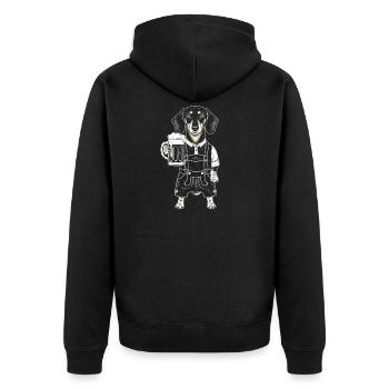 Teckel Bavière Costume traditionnel bavarois Festival folklorique Bière - Veste à capuche bio Premium Unisexe - noir - Dos - Nico (187cm)