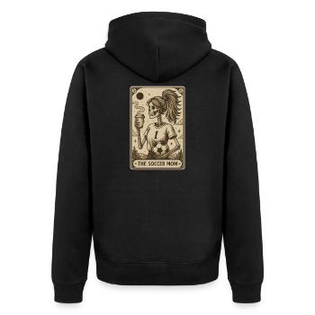 Soccer Mom Card  - Unisex Premium Bio Zip Hoodie - Schwarz - Hinten - Nico (187cm)