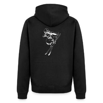 Skier - Unisex Premium Organic Zip Hoodie - black - Back - Nico (187cm)
