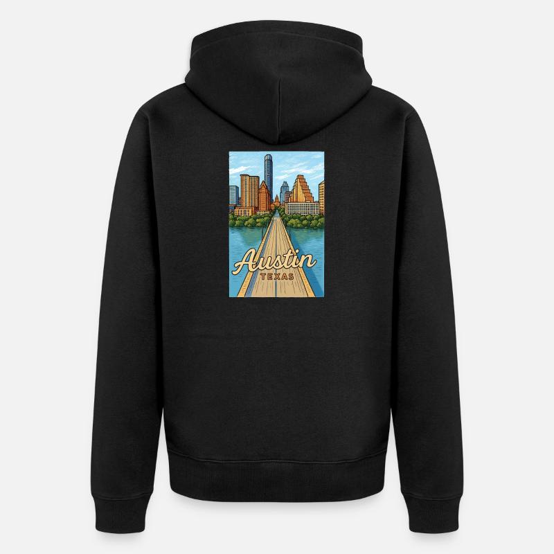 Austin, Texas - Veste à capuche bio Premium Unisexe - noir