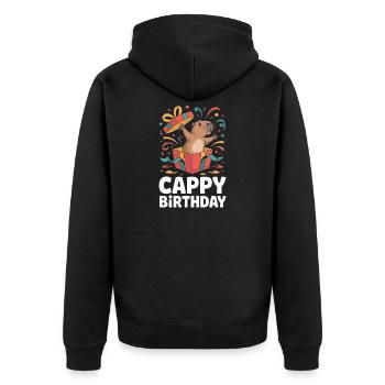 Capybara Anniversaire Cappy Anniversaire Drôle de capy - Veste à capuche bio Premium Unisexe - noir - Dos - Nico (187cm)