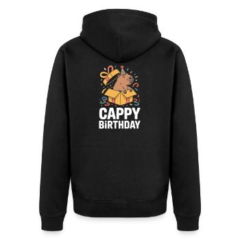 Capybara Anniversaire Cappy Anniversaire Drôle de capy - Veste à capuche bio Premium Unisexe - noir - Dos - Nico (187cm)