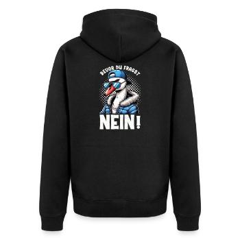 Before you ask No Swan Bad mood - Unisex Premium Organic Zip Hoodie - black - Back - Nico (187cm)