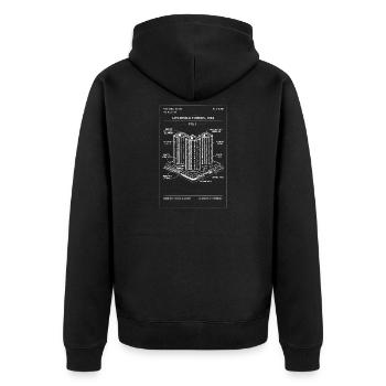 Litchfield Towers Blueprint Skyline - Unisex Premium Organic Zip Hoodie - black - Back - Nico (187cm)