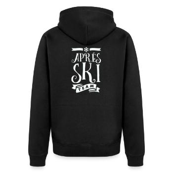 Après Ski Team - Unisex Premium Organic Zip Hoodie - black - Back - Nico (187cm)