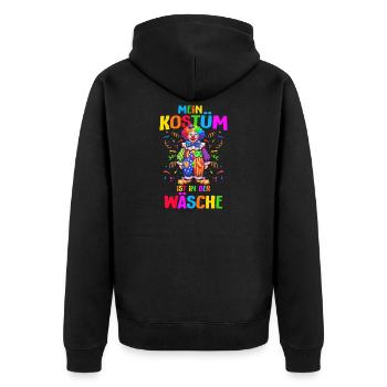 Carnival Mein Kostüm ist in der Wäsche - Unisex Premium Bio Zip Hoodie - Schwarz - Hinten - Nico (187cm)