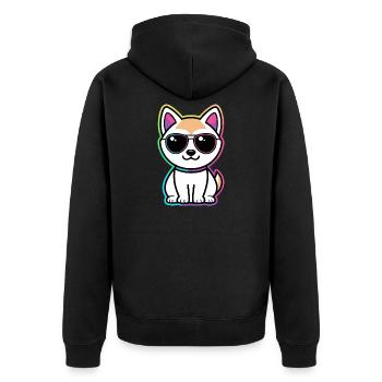 Chat Neon Lunettes Arc en ciel - Veste à capuche bio Premium Unisexe - noir - Dos - Nico (187cm)
