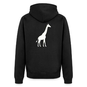 Giraffe Silhouette - Unisex Premium Organic Zip Hoodie - black - Back - Nico (187cm)