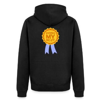 Doing My Best Funny Honest Motivational Saying - Unisex Premium Organic Zip Hoodie - black - Back - Nico (187cm)