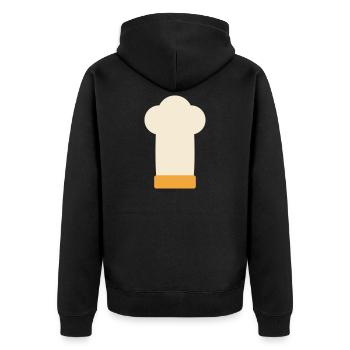 Chapeau de chef, chef, chef, maître du grill, cadeau - Veste à capuche bio Premium Unisexe - noir - Dos - Nico (187cm)