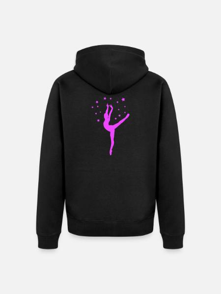 Neon-Tänzerin im Sternenzauber - Unisex Premium Bio Zip Hoodie - Schwarz