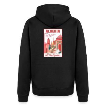 Algérie Off The System – Paysage coloré - Veste à capuche bio Premium Unisexe - noir - Dos - Nico (187cm)