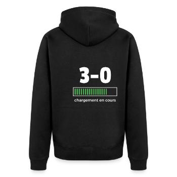 3 zéro - Veste à capuche bio Premium Unisexe - noir - Dos - Nico (187cm)