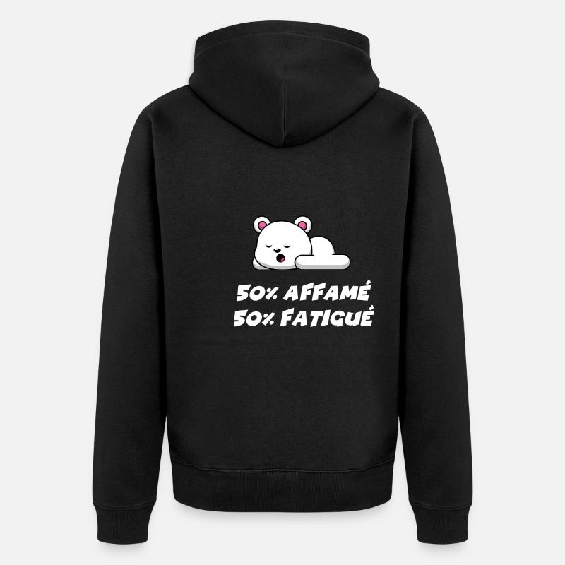 50% affamé 50% fatigué - Veste à capuche bio Premium Unisexe - noir