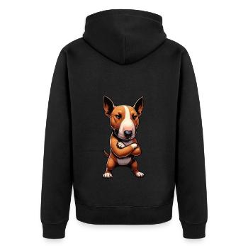 Pas de Bull Terrier miniature Propriétaire d’un Bully Bull Terrier - Veste à capuche bio Premium Unisexe - noir - Dos - Nico (187cm)