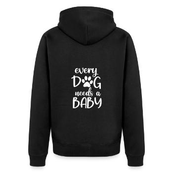 Every Dog Needs a Baby - Unisex Premium Organic Zip Hoodie - black - Back - Nico (187cm)