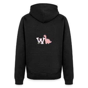 Lettre W - Veste à capuche bio Premium Unisexe - noir - Dos - Nico (187cm)