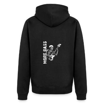 Plus Basse - Skeleton avec Basse - Veste à capuche bio Premium Unisexe - noir - Dos - Nico (187cm)