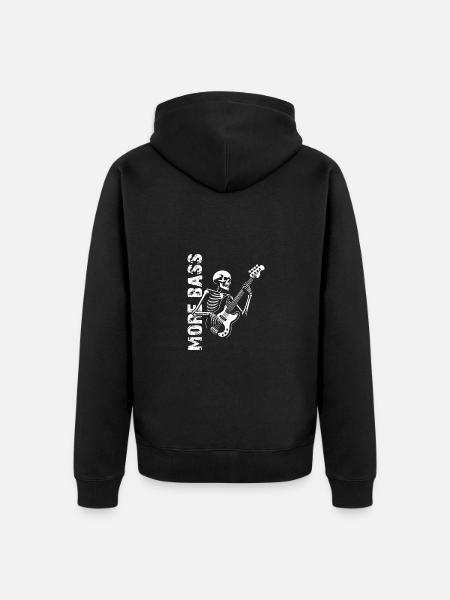 Plus Basse - Skeleton avec Basse - Veste à capuche bio Premium Unisexe - noir