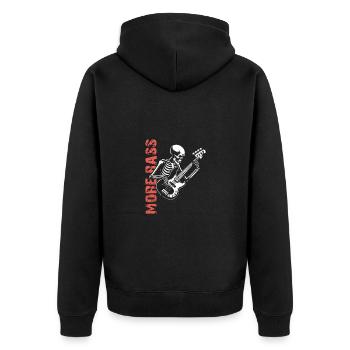 Plus Basse - Skeleton avec Basse - Veste à capuche bio Premium Unisexe - noir - Dos - Nico (187cm)