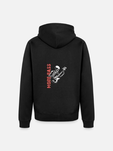 Plus Basse - Skeleton avec Basse - Veste à capuche bio Premium Unisexe - noir