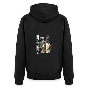 Skelett spielt Kontrabass - Unisex Premium Bio Zip Hoodie - Schwarz - Hinten - Nico (187cm)