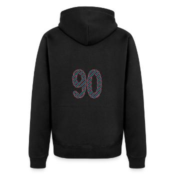 90. 90 ANS. 90e ANNIVERSAIRE. ANNIVERSAIRE 90 ANS. - Veste à capuche bio Premium Unisexe - noir - Dos - Nico (187cm)