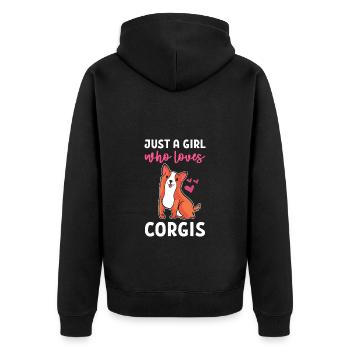 Corgi - Veste à capuche bio Premium Unisexe - noir - Dos - Nico (187cm)