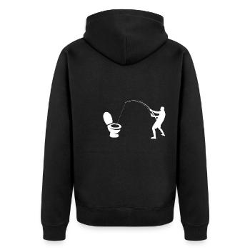 pêcheur de toilettes - Veste à capuche bio Premium Unisexe - noir - Dos - Nico (187cm)
