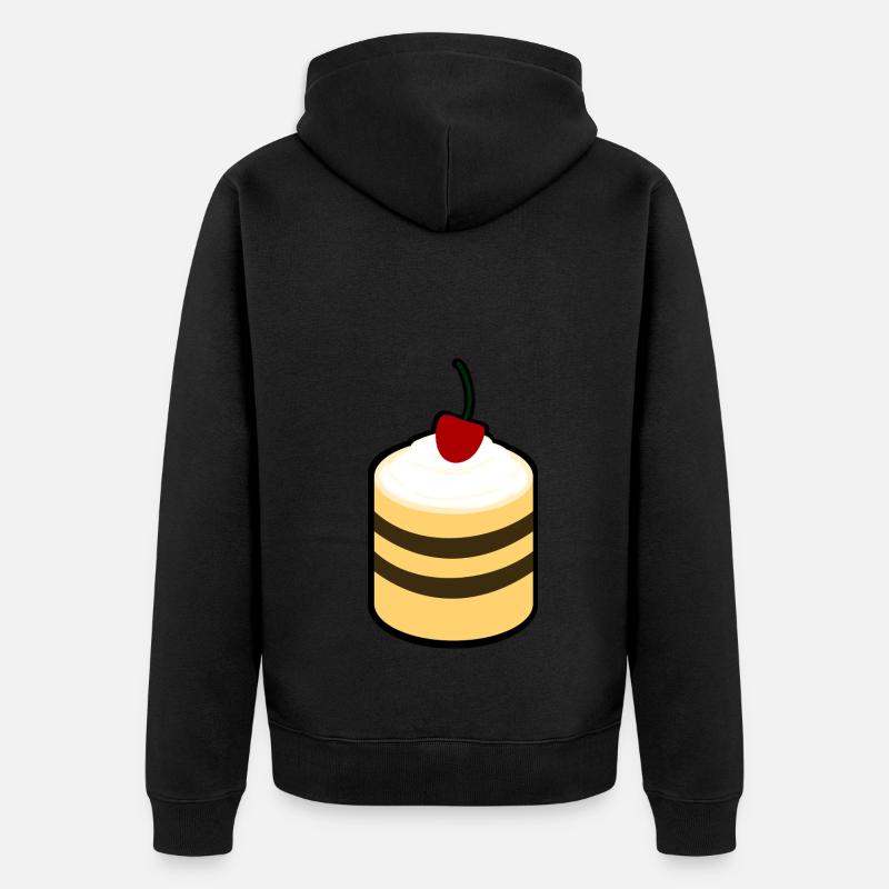 Kuchen mit Kirsche - Unisex Premium Bio Zip Hoodie - Schwarz