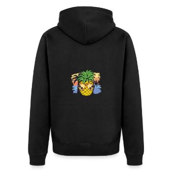 Pineapple Sunglasses - Unisex Premium Organic Zip Hoodie - black - Back - Nico (187cm)